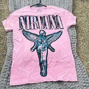 NIRVANA Pink Angel Graphic Kids Tee